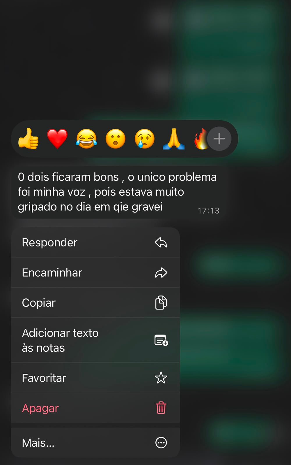 Depoimento de cliente no WhatsApp